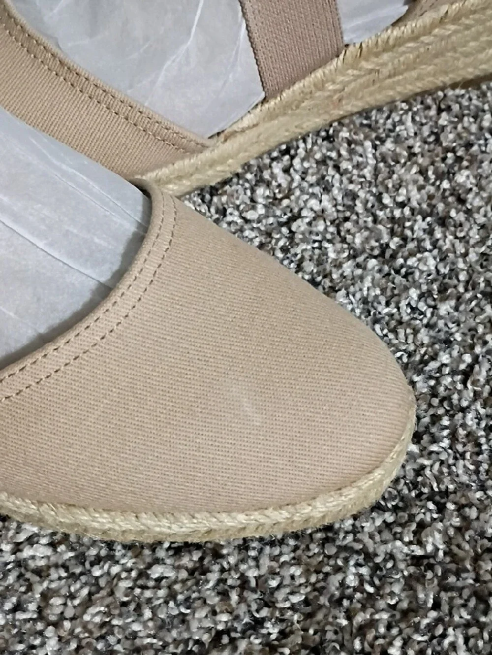 Life Stride Beige Espadrille Wedge Flats with Wrap Straps